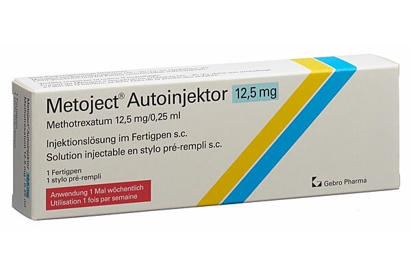Metoject Inj Lös 12.5 mg/0.25ml Autoinjektor ohne Alkoholtupfer