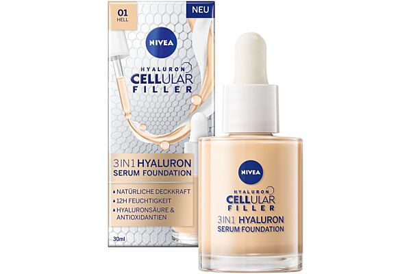 Nivea Hyaluron Cell Fill 3in1 Serum Foundation hell Fl 30 ml
