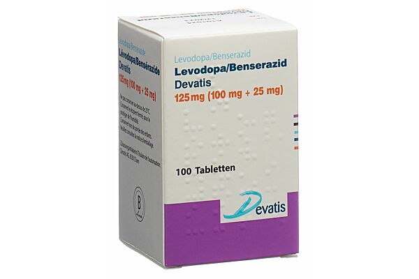 Lévodopa/Bensérazide Devatis cpr 125 mg fl 100 pce