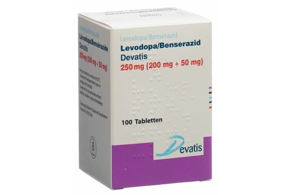 Lévodopa/Bensérazide Devatis cpr 250 mg fl 100 pce
