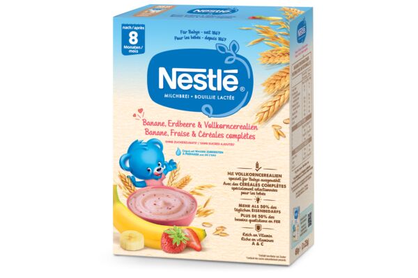 Nestlé Bouillie lactée banane fraise & céréales complètes 8 mois 450 g