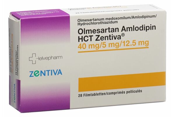 Olmesartan Amlodipin HCT Zentiva Filmtabl 40/5/12.5 mg 28 Stk