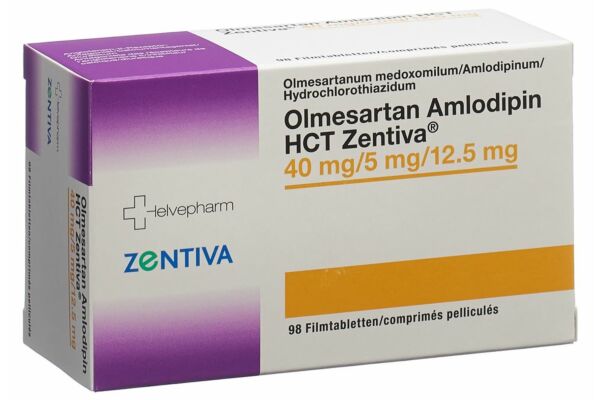 Olmesartan Amlodipin HCT Zentiva Filmtabl 40/5/12.5 mg 98 Stk