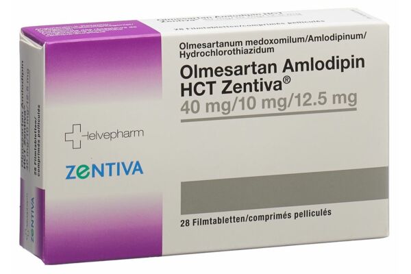Olmesartan Amlodipin HCT Zentiva Filmtabl 40/10/12.5 mg 28 Stk