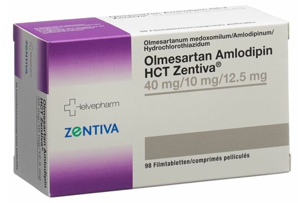 Olmesartan Amlodipin HCT Zentiva Filmtabl 40/10/12.5 mg 98 Stk