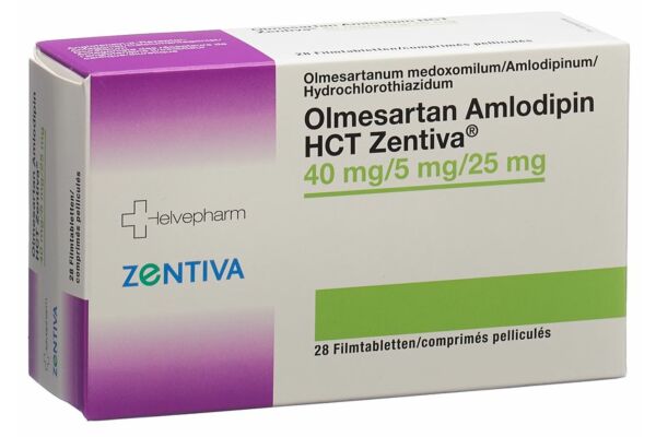 Olmesartan Amlodipin HCT Zentiva Filmtabl 40/5/25 mg 28 Stk