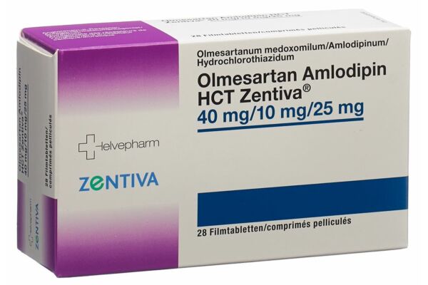 Olmesartan Amlodipin HCT Zentiva Filmtabl 40/10/25 mg 28 Stk