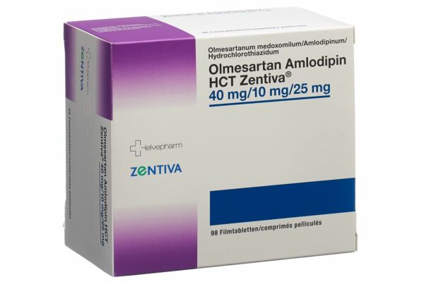 Olmesartan Amlodipin HCT Zentiva Filmtabl 40/10/25 mg 98 Stk
