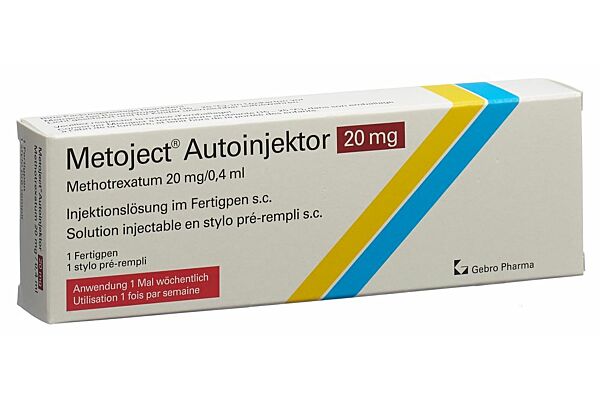 Metoject Inj Lös 20 mg/0.4ml Autoinjektor ohne Alkoholtupfer