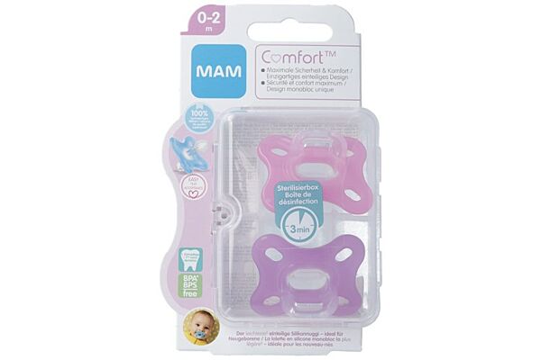MAM Comfort lolette silicone 0-2 mois 2 pce