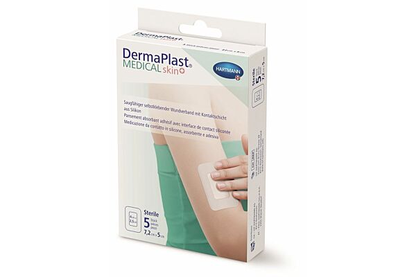 DermaPlast Medical skin+ 7.2x5cm 5 Stk