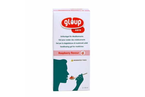 Gloup Schluck Gel für Medikamente Zero mit Himbeer-Aroma Tb 500 ml