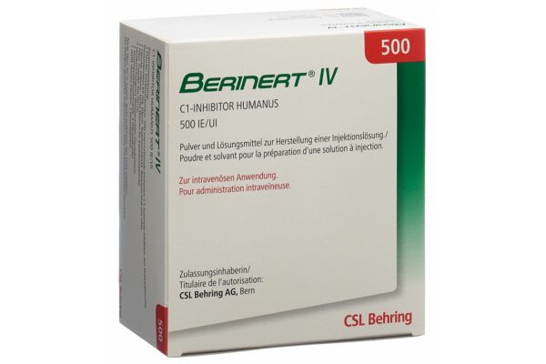 Berinert IV subst sèche 500 UI avec solvant set