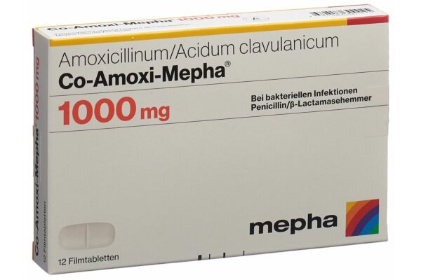 Co-Amoxi-Mepha Filmtabl 1000 mg 12 Stk