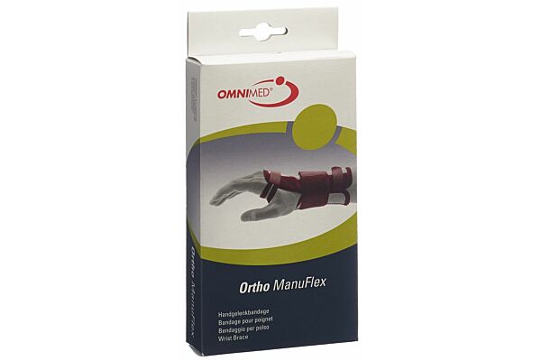 Omnimed ortho manu flex bandage pour poignet S 22cm gauche gris/bordeaux