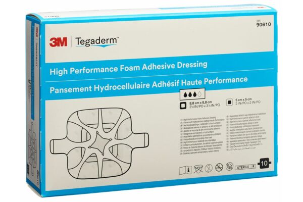 3M Tegaderm Foam HP Schaumkompresse 5x5cm adhesive 10 Stk
