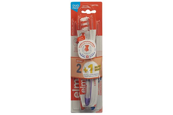 elmex PROTECTION CARIES InterX medium brosse à dents 2+1 gratuit