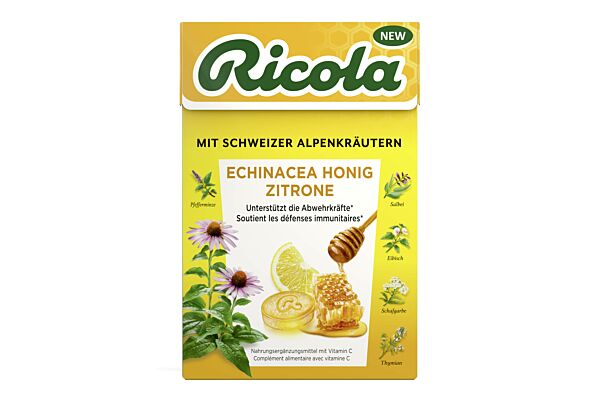 Ricola Echinacea Honig Zitrone mit Zucker Box 50 g