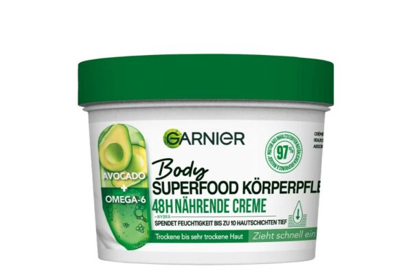 Garnier Body Superfood 48H nährende Creme Avocado Topf 380 ml