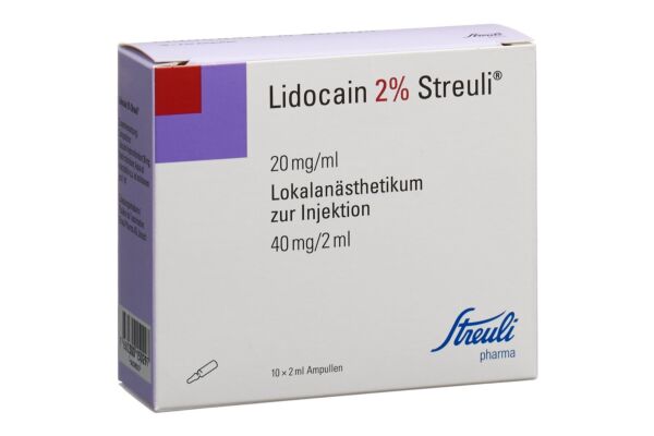 Lidocain Streuli 2% Inj Lös 40 mg/2ml (Ampullen) 10 Amp 2 ml