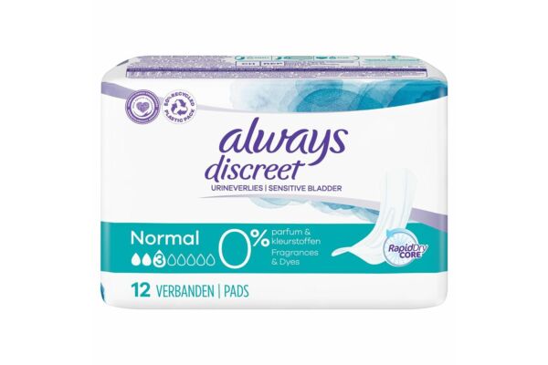 always Discreet Inkontinenz Normal 0% Btl 12 Stk