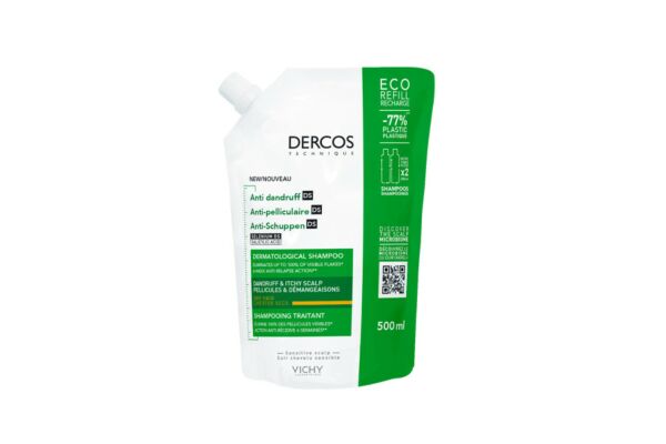 Vichy Dercos Anti dandruff DS Shampooing cheveux sec Refill sach 500 ml