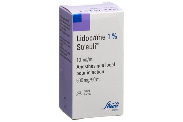 Lidocaïne Streuli 1% sol inj 500 mg/50ml (flacons) flac 50 ml