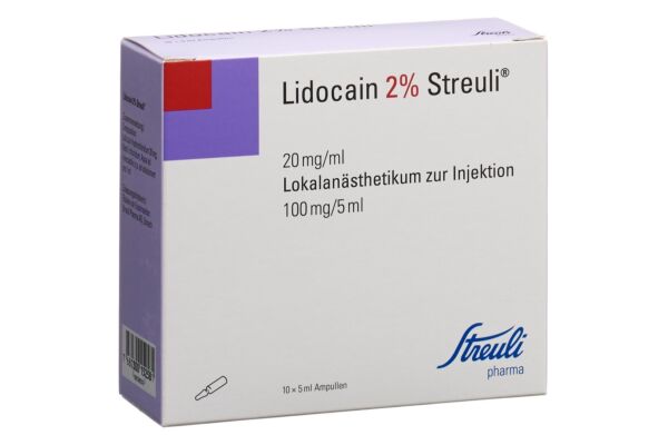 Lidocain Streuli 2% Inj Lös 100 mg/5ml (Ampullen) 10 Amp 5 ml