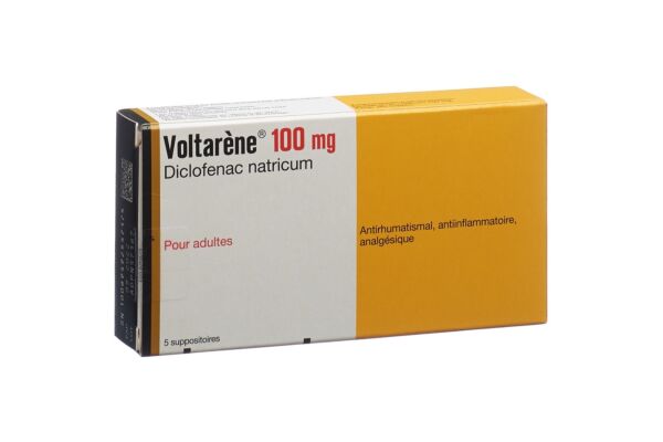 Voltarène supp 100 mg adult 5 pce