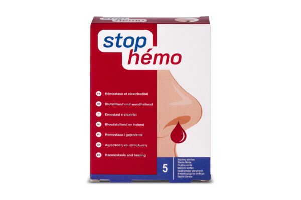 Stop Hémo Watte hämostatisch steril einzeln verpackt Btl 5 Stk