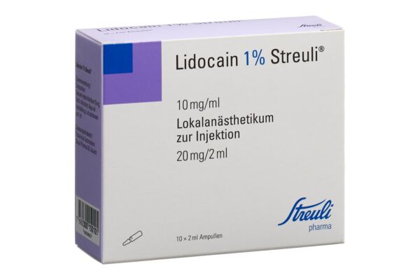 Lidocaïne Streuli 1% sol inj 20 mg/2ml (ampoules) 10 amp 2 ml