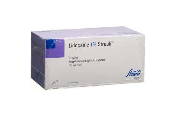 Lidocaïne Streuli 1% sol inj 100 mg/10ml (ampoules) 50 amp 10 ml