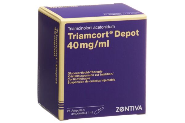 Triamcort Dépôt susp crist 40 mg/ml 25 amp 1 ml