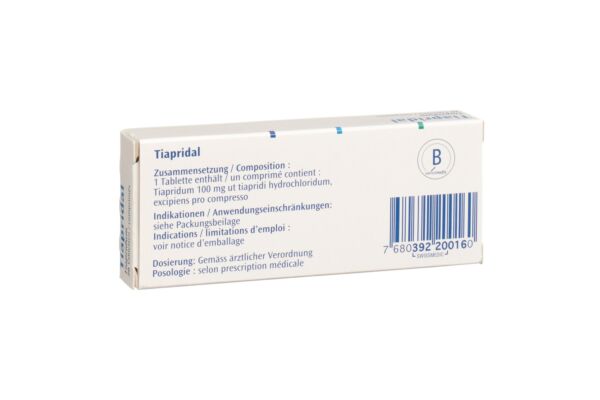 Tiapridal Tabl 100 mg 20 Stk