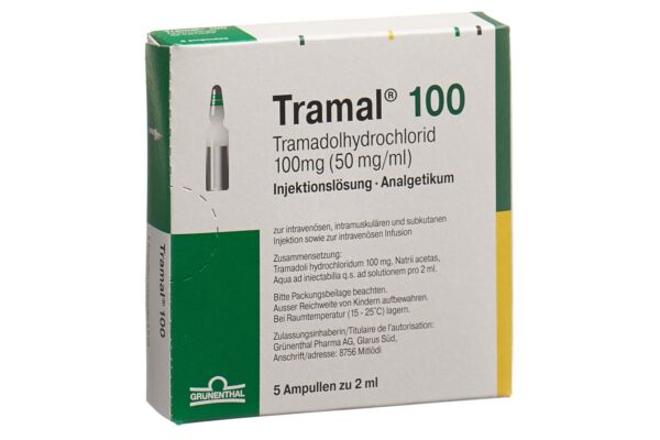 Tramal sol inj 100 mg/2ml 5 amp 2 ml