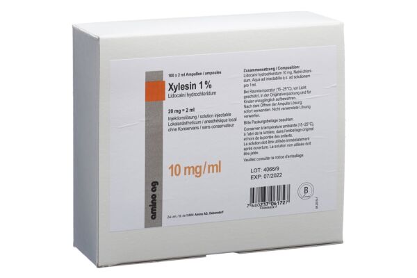 Xylésine sol inj 20 mg/2ml 100 amp 2 ml