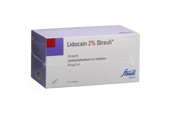 Lidocain Streuli 2% Inj Lös 40 mg/2ml (Ampullen) 50 Amp 2 ml