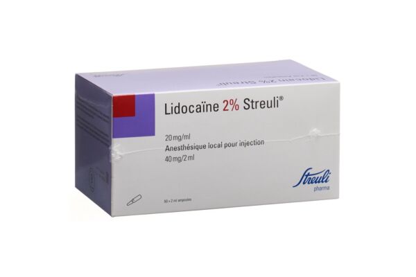 Lidocaïne Streuli 2% sol inj 40 mg/2ml (ampoules) 50 amp 2 ml