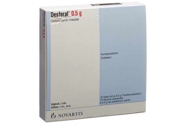 Desferal subst sèche 500 mg flac 10 pce