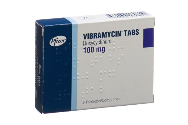 Vibramycine Tabs cpr 100 mg 8 pce