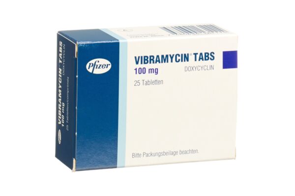 Vibramycine Tabs cpr 100 mg 25 pce