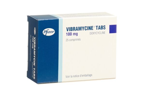 Vibramycine Tabs cpr 100 mg 25 pce