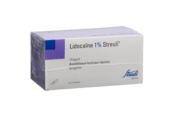 Lidocaïne Streuli 1% sol inj 50 mg/5ml (ampoules) 50 amp 5 ml
