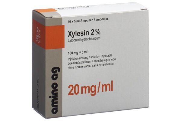 Xylésine sol inj 100 mg/5ml 10 amp 5 ml