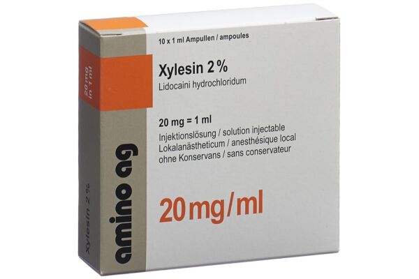 Xylésine sol inj 20 mg/ml 10 amp 1 ml