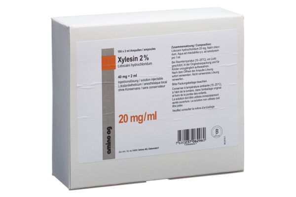 Xylesin Inj Lös 40 mg/2ml 100 Amp 2 ml